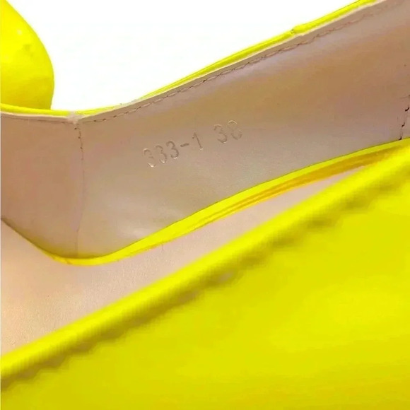 NWOT, JI MEI XIE YE, Vibrant Yellow Pôle Dance Shoes, 38 👠 - Picture 9 of 12